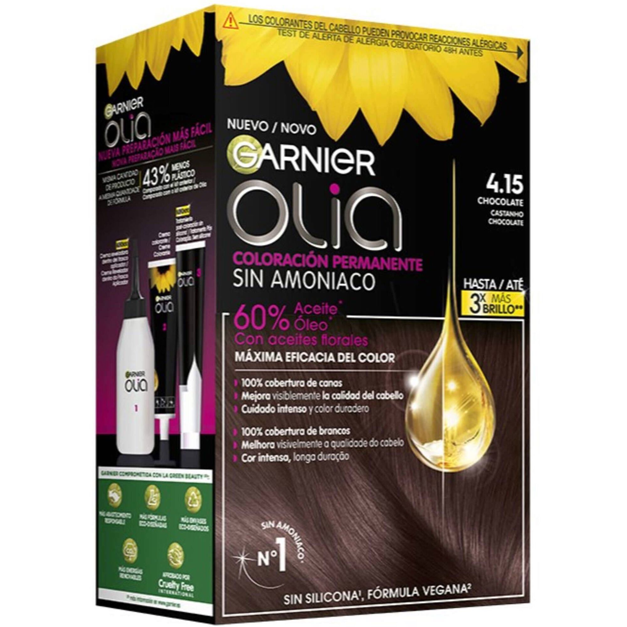 Coloração Permanente Olia Castanho Chocolate 4.15