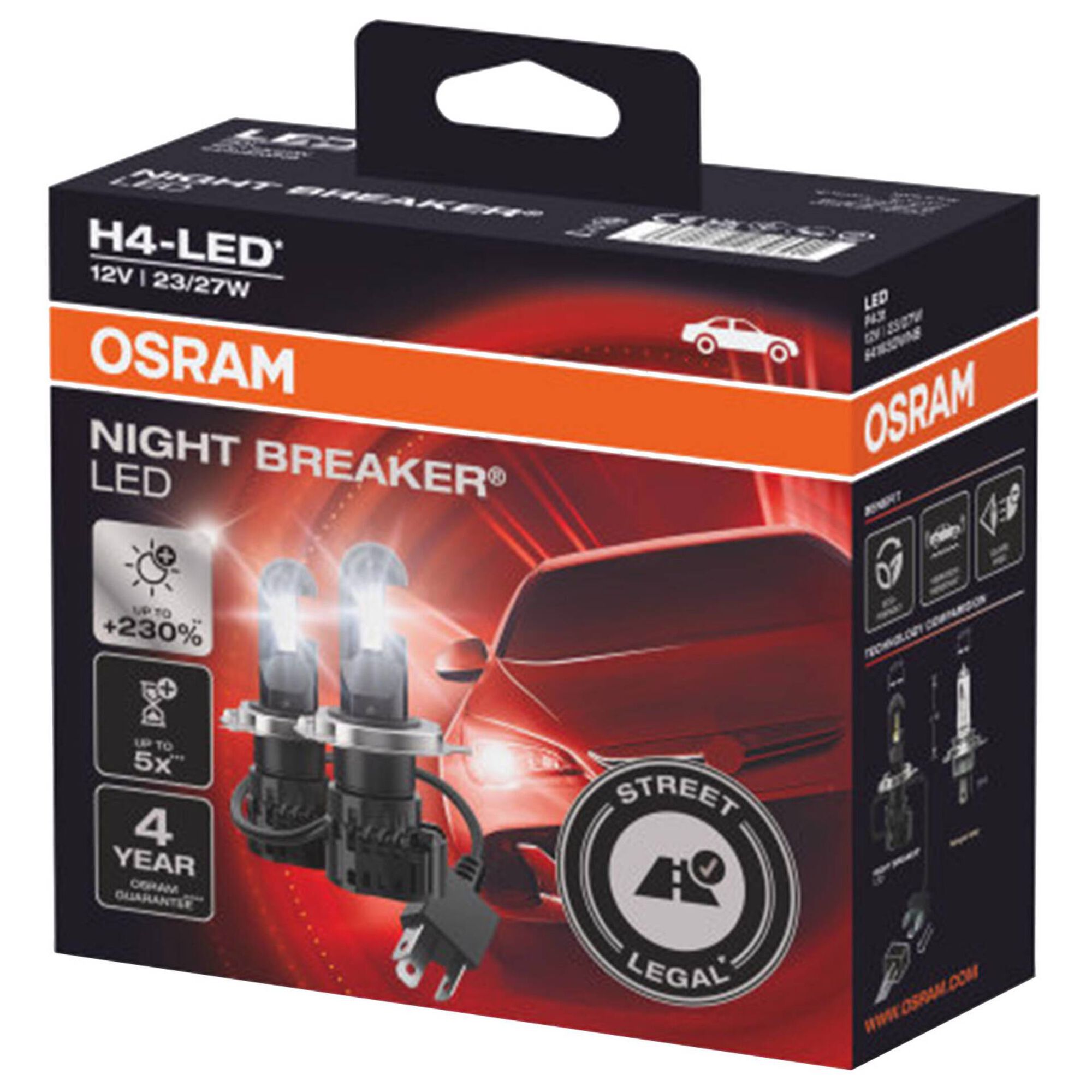 Lâmpada Homolgada Auto LED H4 27/23W