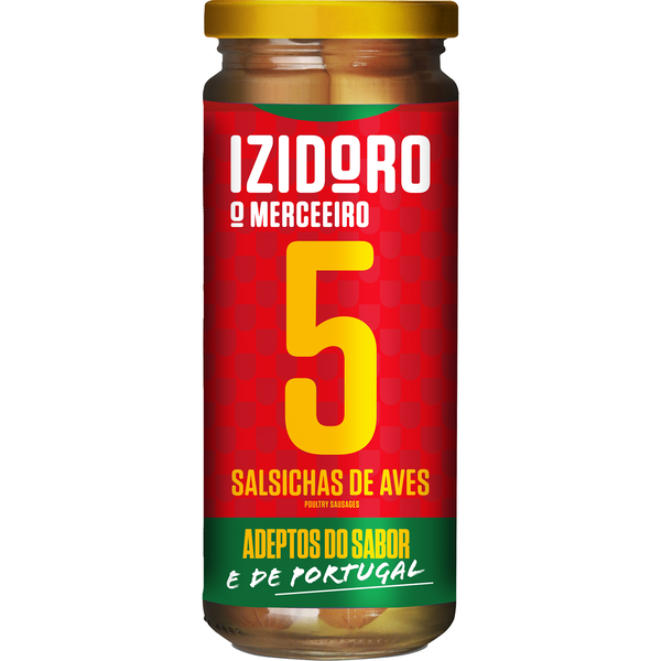 Salsichas de Aves Frasco 5 un sem Glúten Izidoro