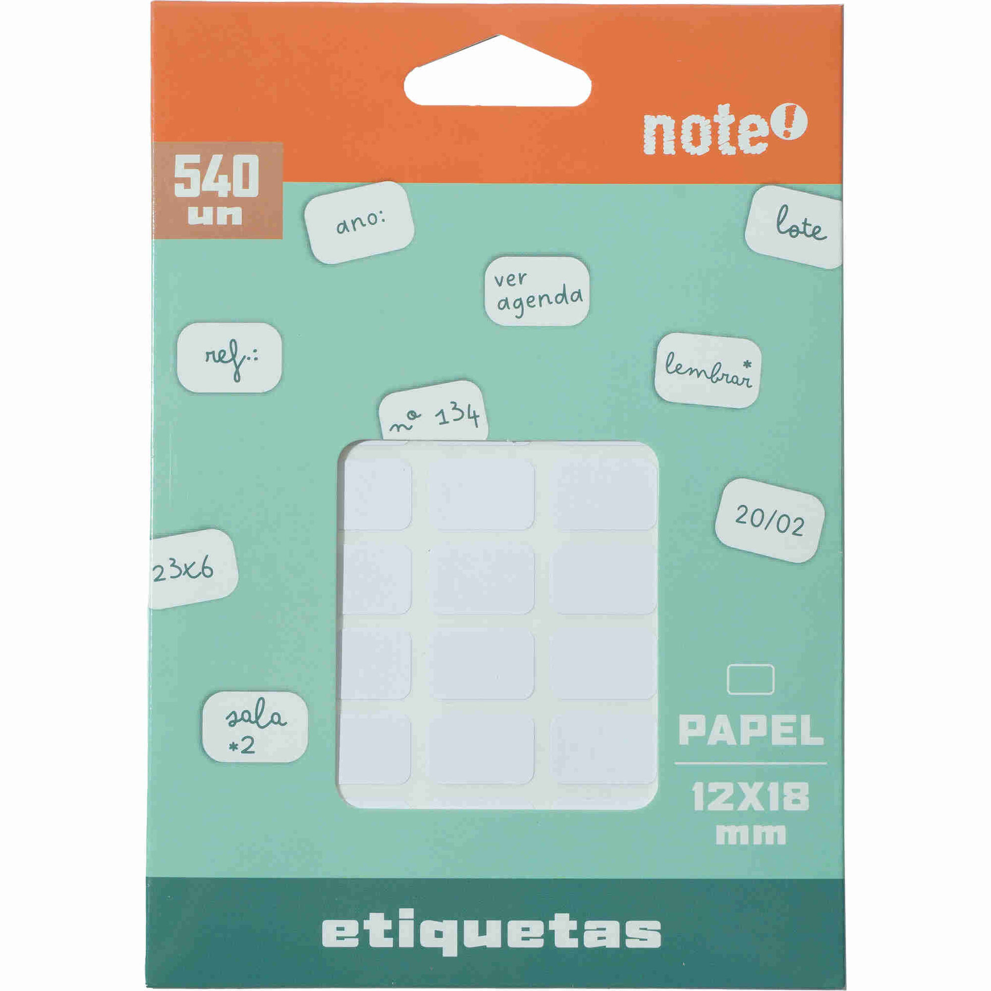Conjunto 540 Etiquetas Aderentes 12x18mm Note!