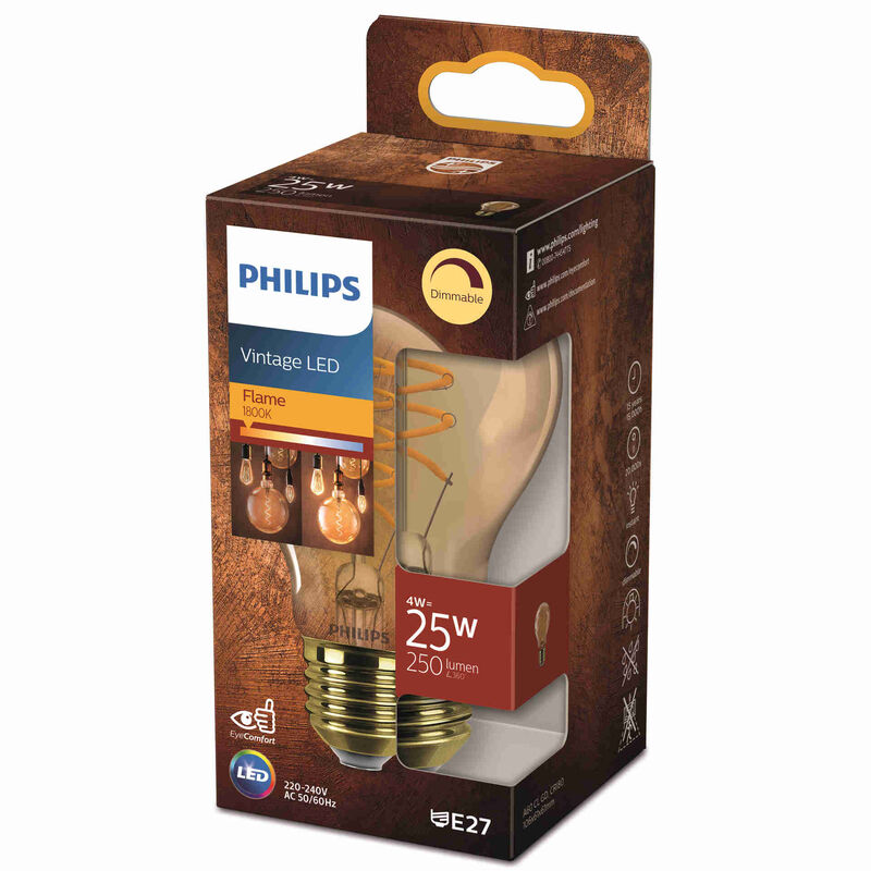 Lâmpada LED Vintage Standard E27 1800K 25W Philips