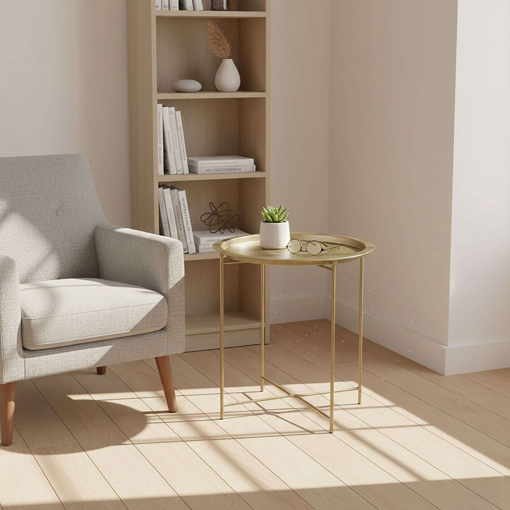 Mesa de Apoio 47cm Dourada Lecce Kasa