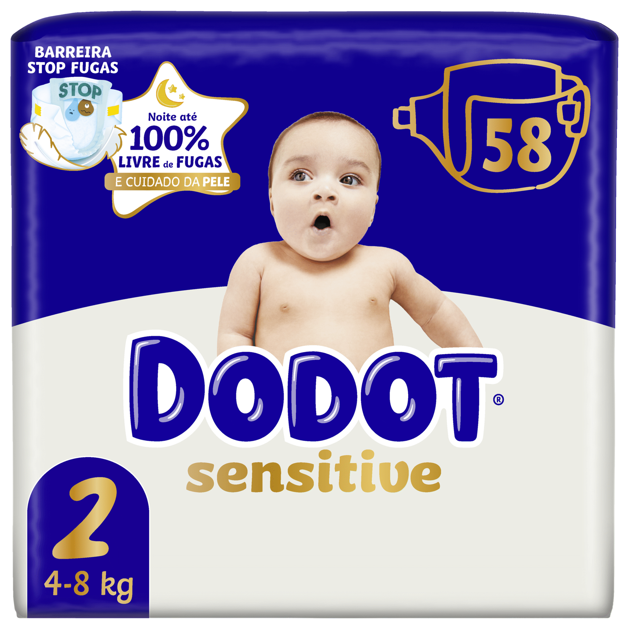 Fraldas Sensitive 4-8kg T2