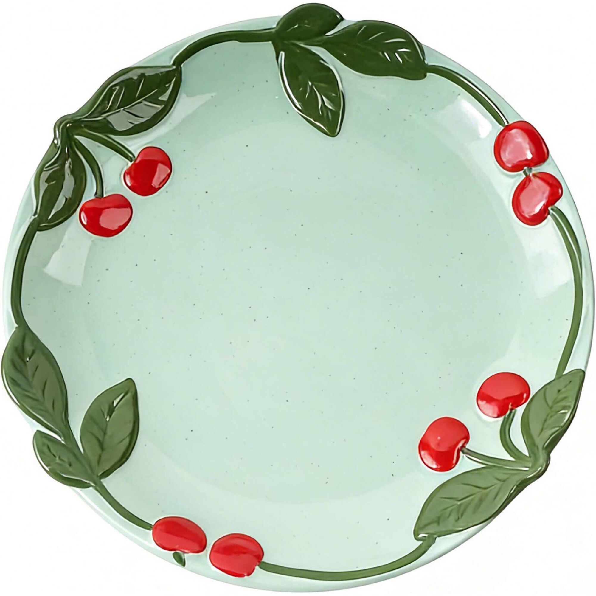 Prato 20cm Cerejas Branco Kasa