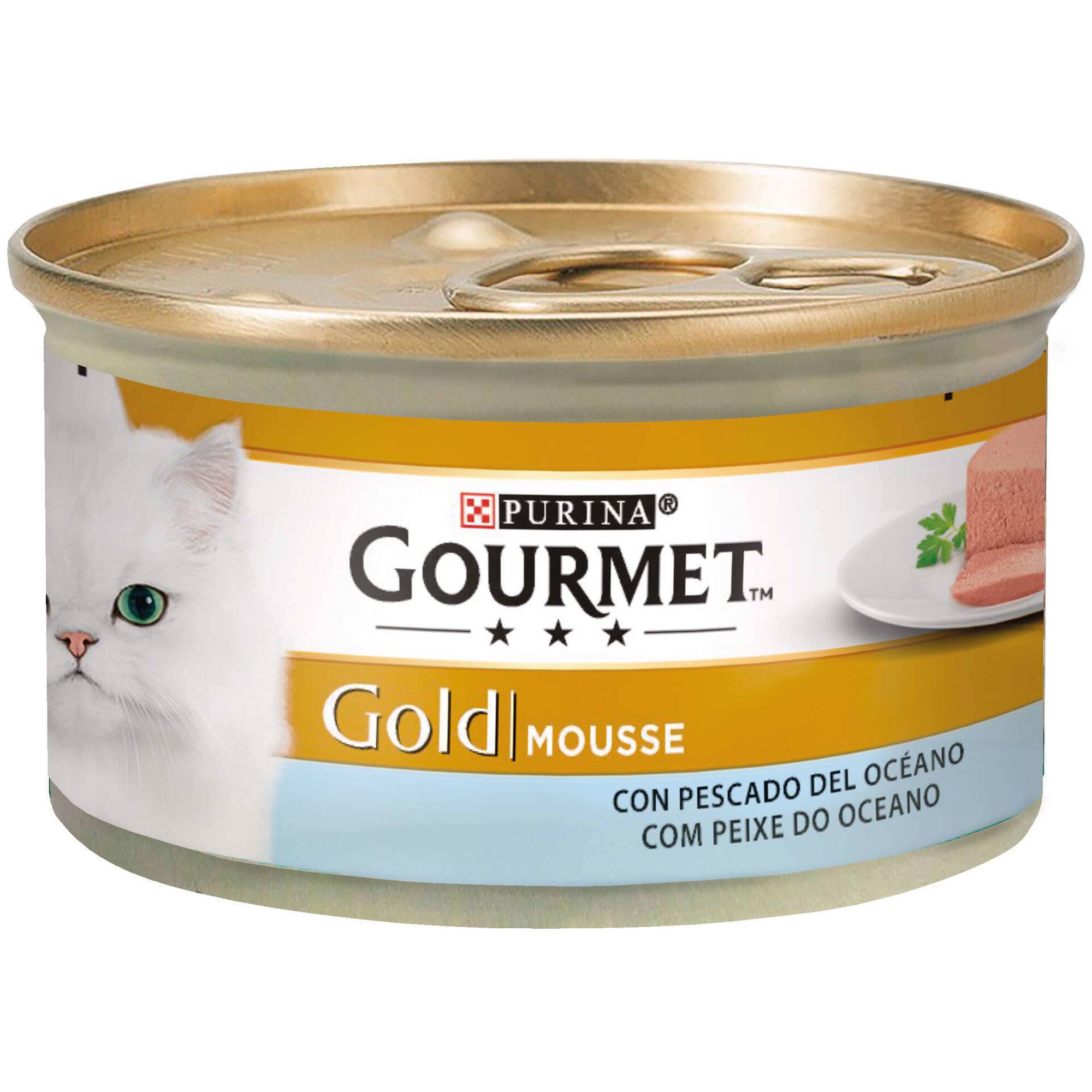 Comida H&uacute;mida para Gato Adulto Mousse Peixe do Oceano Purina Gourmet Gold