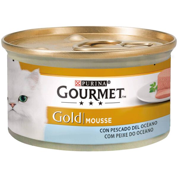 Comida Húmida para Gato Adulto Mousse Peixe do Oceano Purina Gourmet Gold