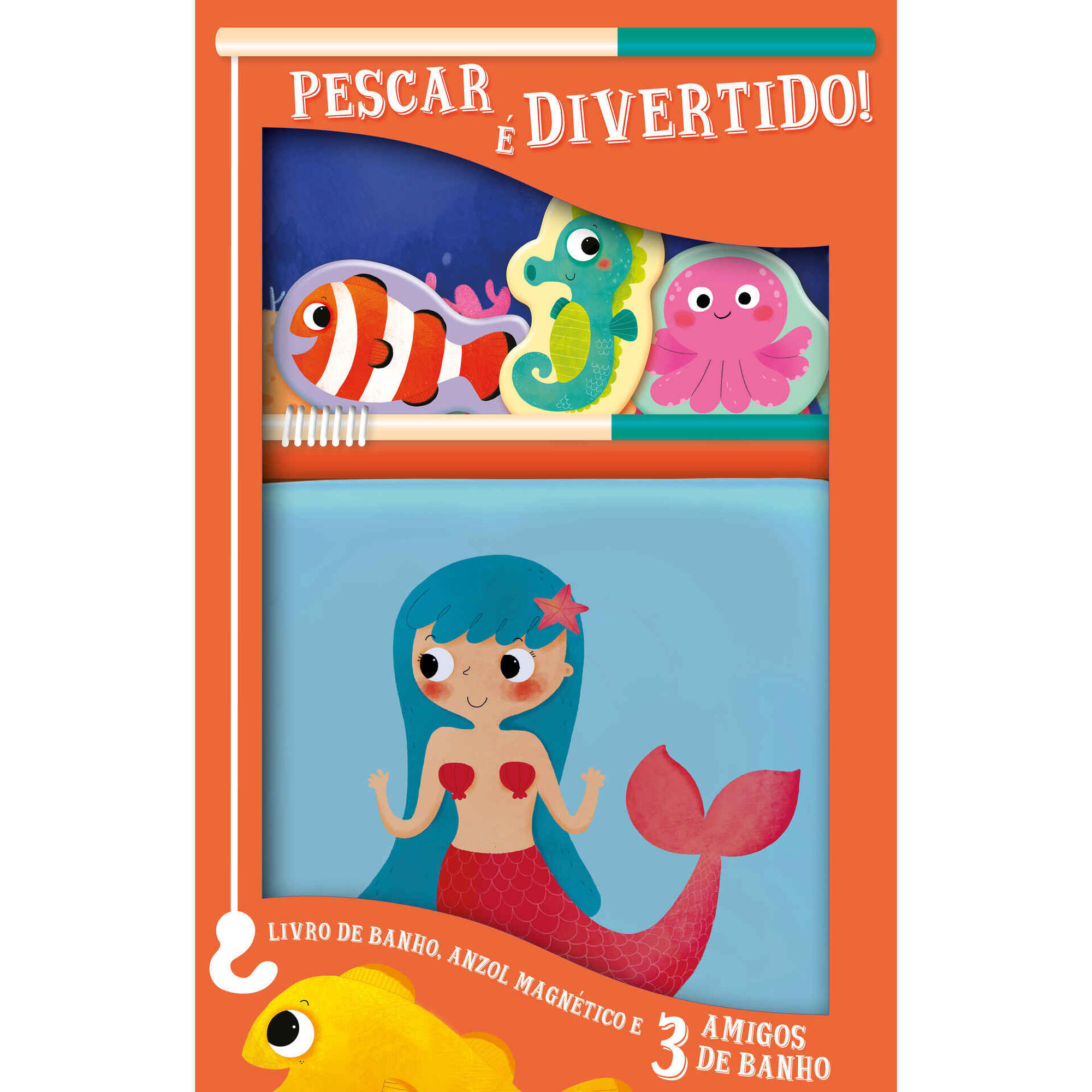 Pescar &eacute; Divertido - Sereia (Laranja)