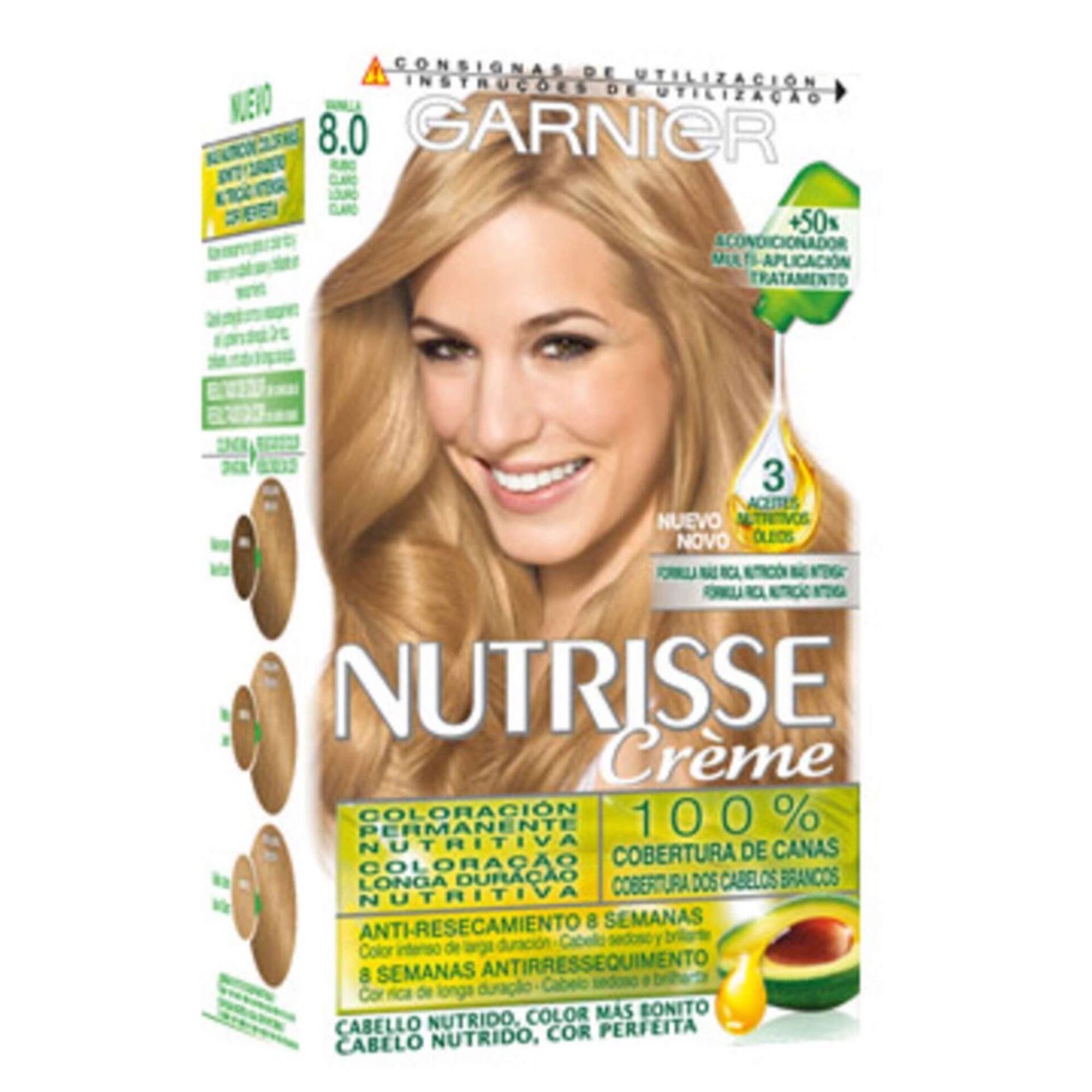 Coloração Permanente Nutrisse Creme Louro Claro 8.0