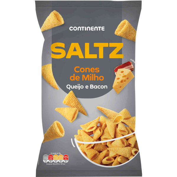 Cones de Milho Sabor Queijo e Bacon Continente