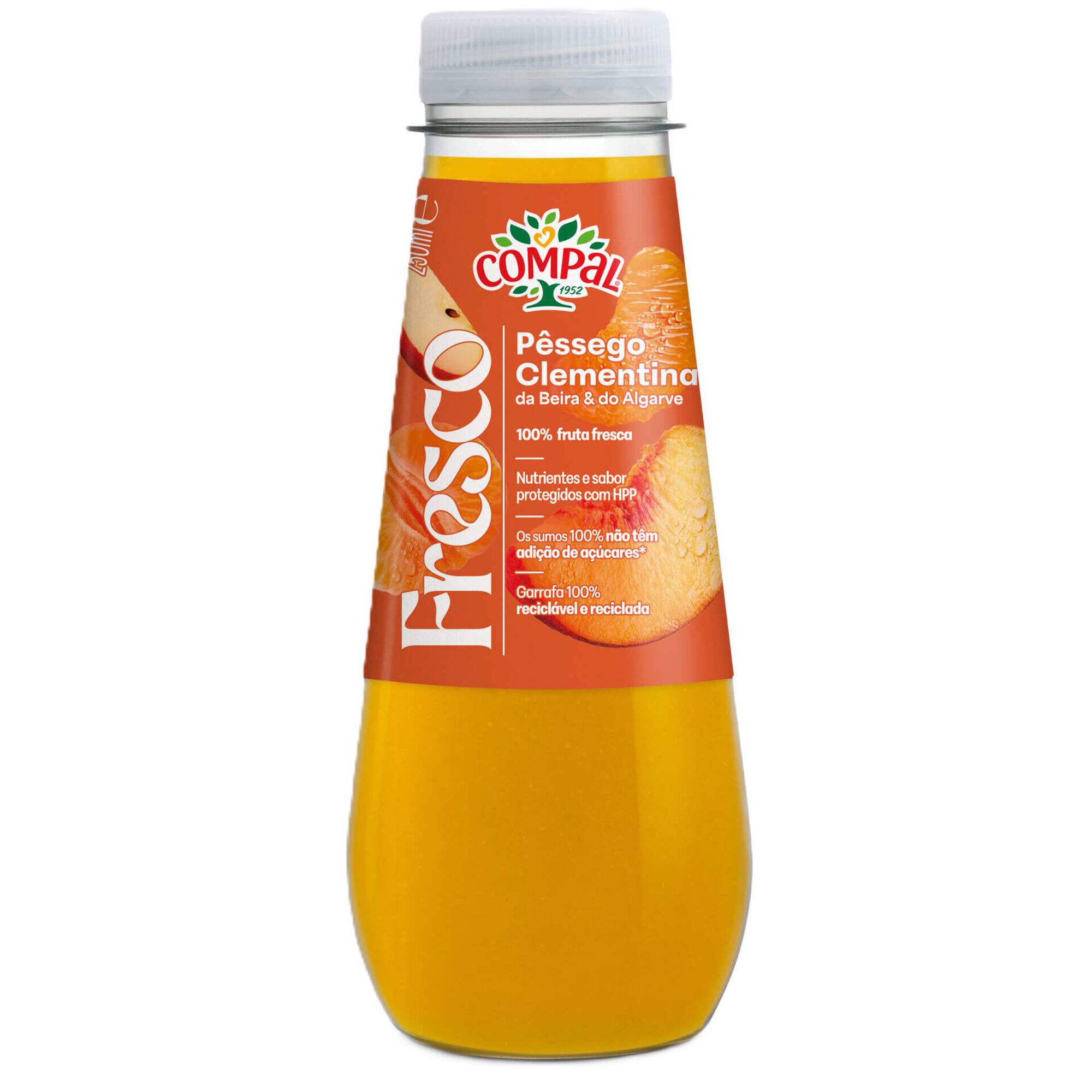 Sumo 100% Fruta P&ecirc;ssego e Clementina Compal Fresco
