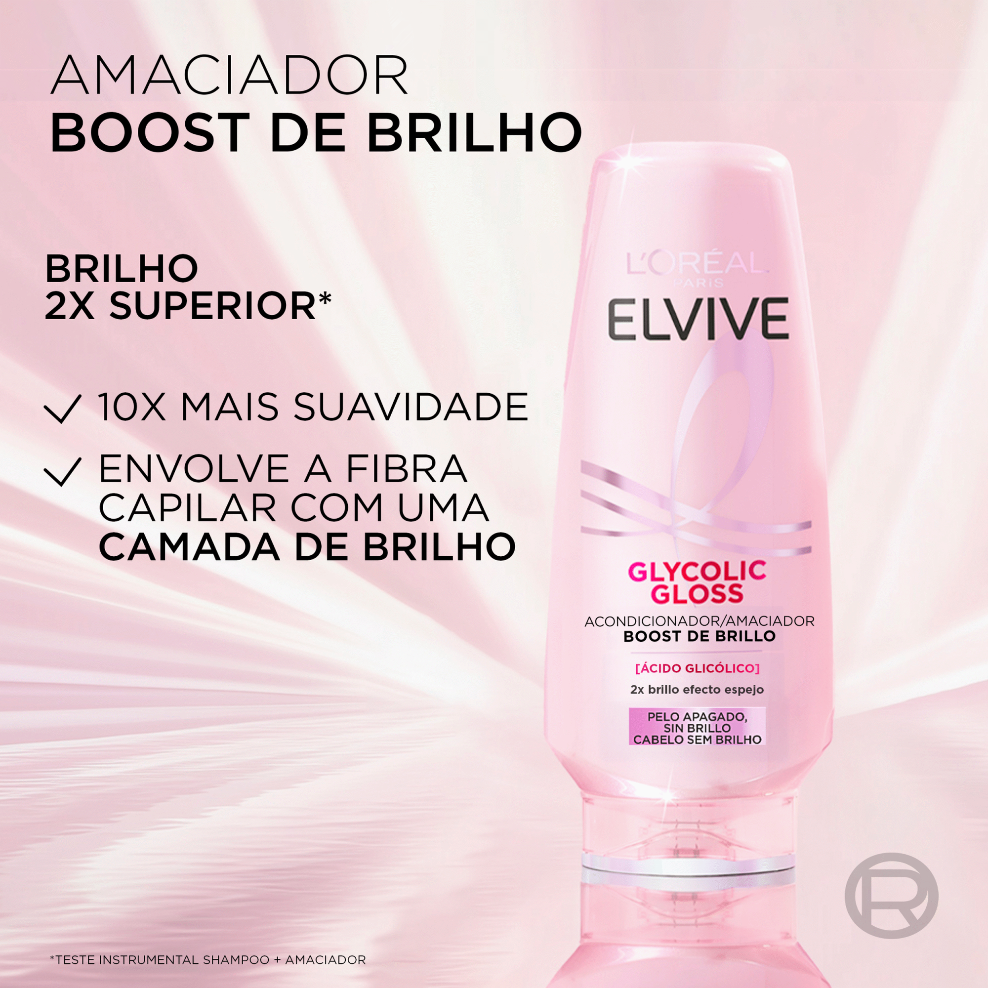 Condicionador Glycolic Gloss Brilho L'Or&eacute;al Paris Elvive