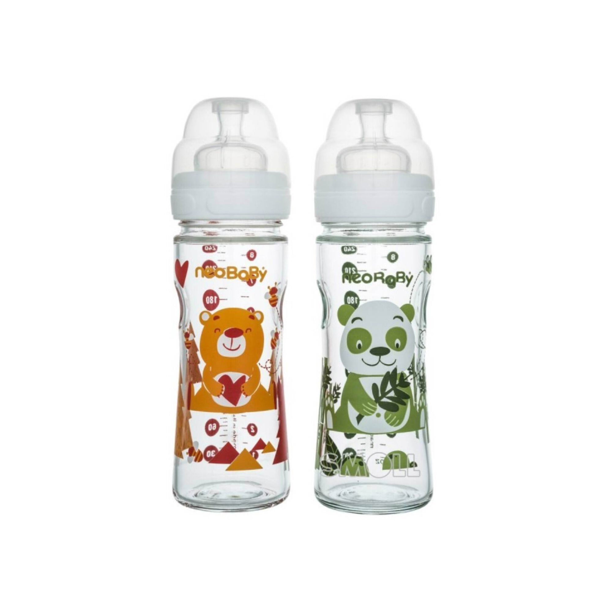 Biberão de Vidro 240ml Silicone Regulável +2M (várias cores) Biberão de Vidro 240ml Silicone Regulável +2M (várias cores)