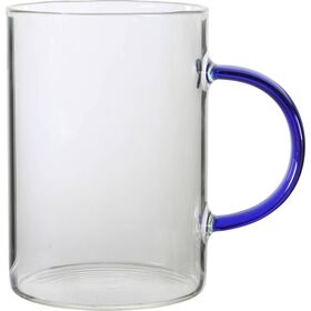 Caneca Vidro 300ml com Asa Azul
