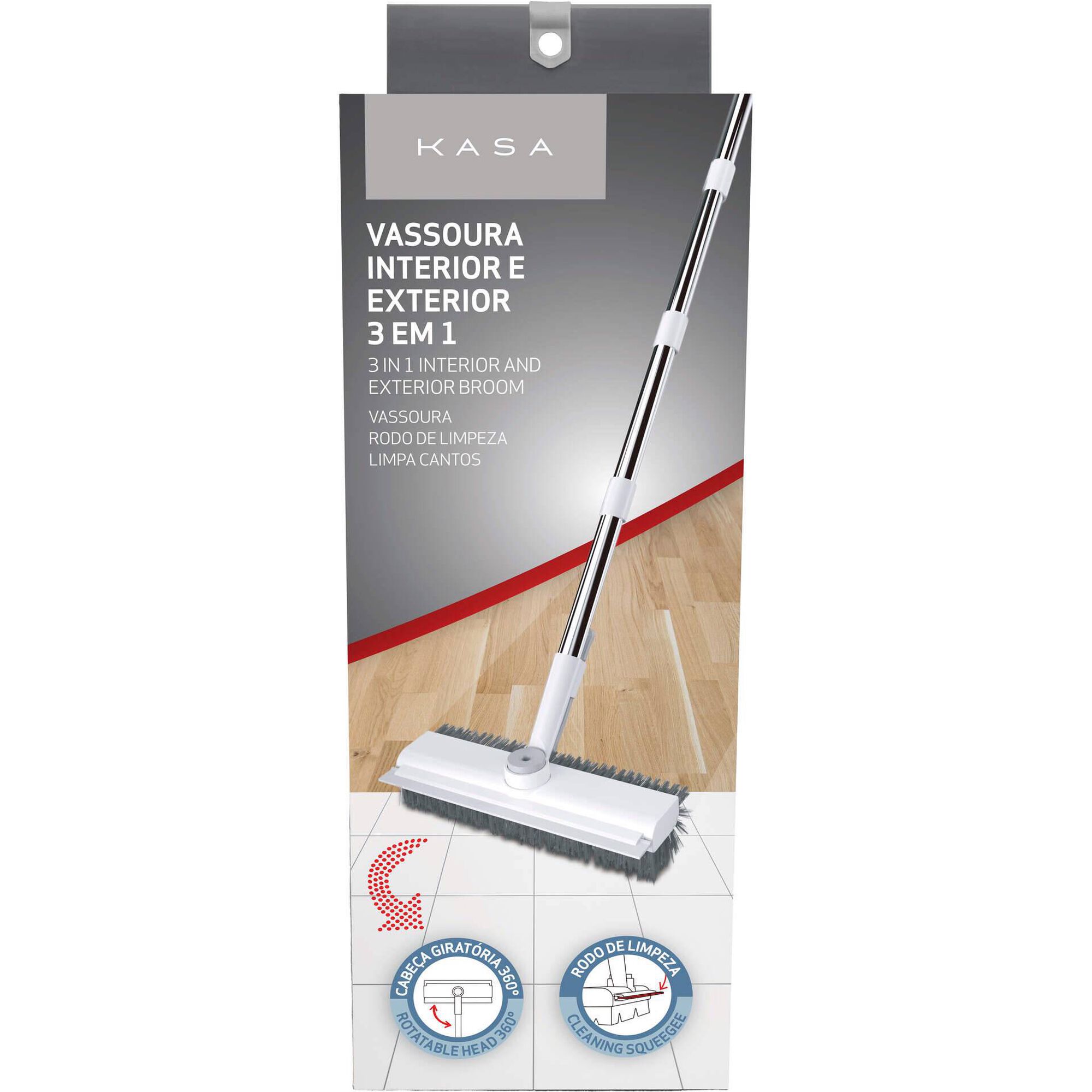 Vassoura Interior e Exterior 3 em 1 Kasa