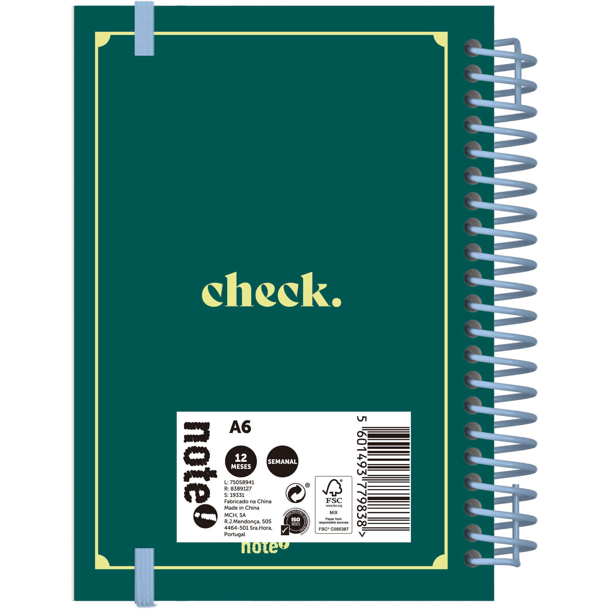 Agenda A6 2026 Espiral 12 Meses (várias cores)