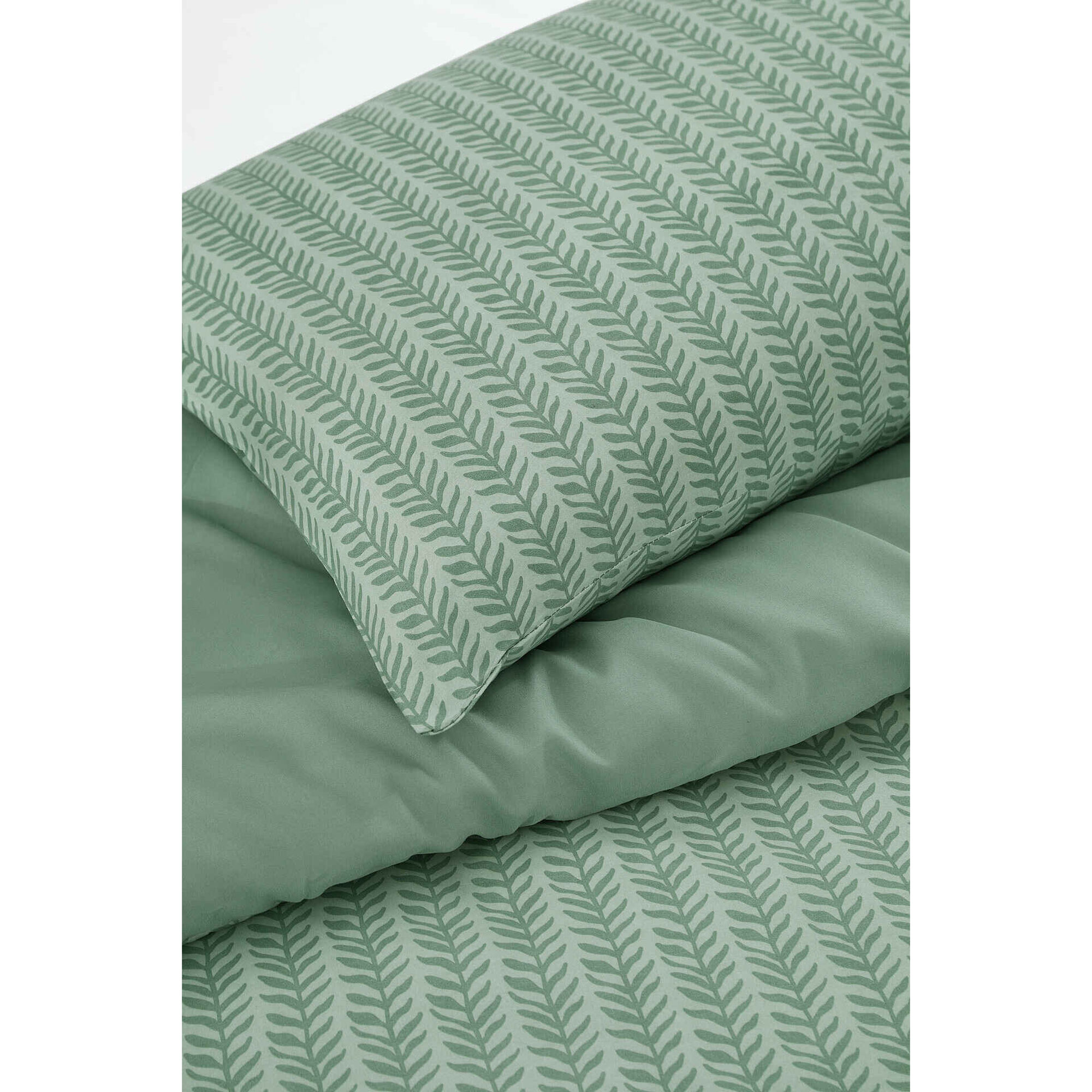 Conjunto Capa de Edred&atilde;o e Fronhas 260x240cm Microfibra Verde Jardim Secreto Kasa