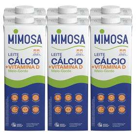 Leite UHT Meio Gordo C&aacute;lcio Mimosa