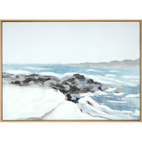 Quadro a &Oacute;leo 52x72cm Praia Kasa