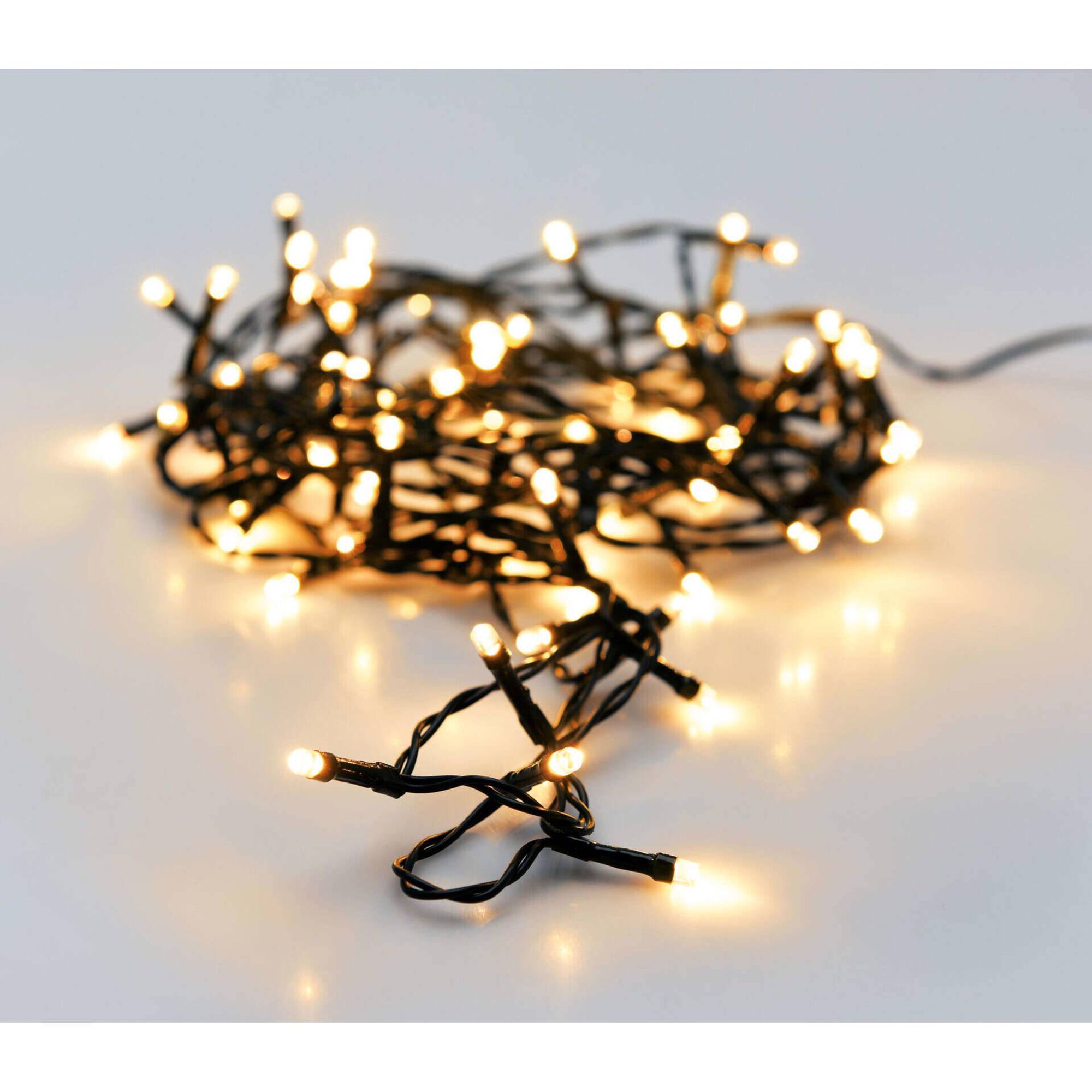 Conjunto 48 Luzes Led Branco Quente 8 Fun&ccedil;&otilde;es