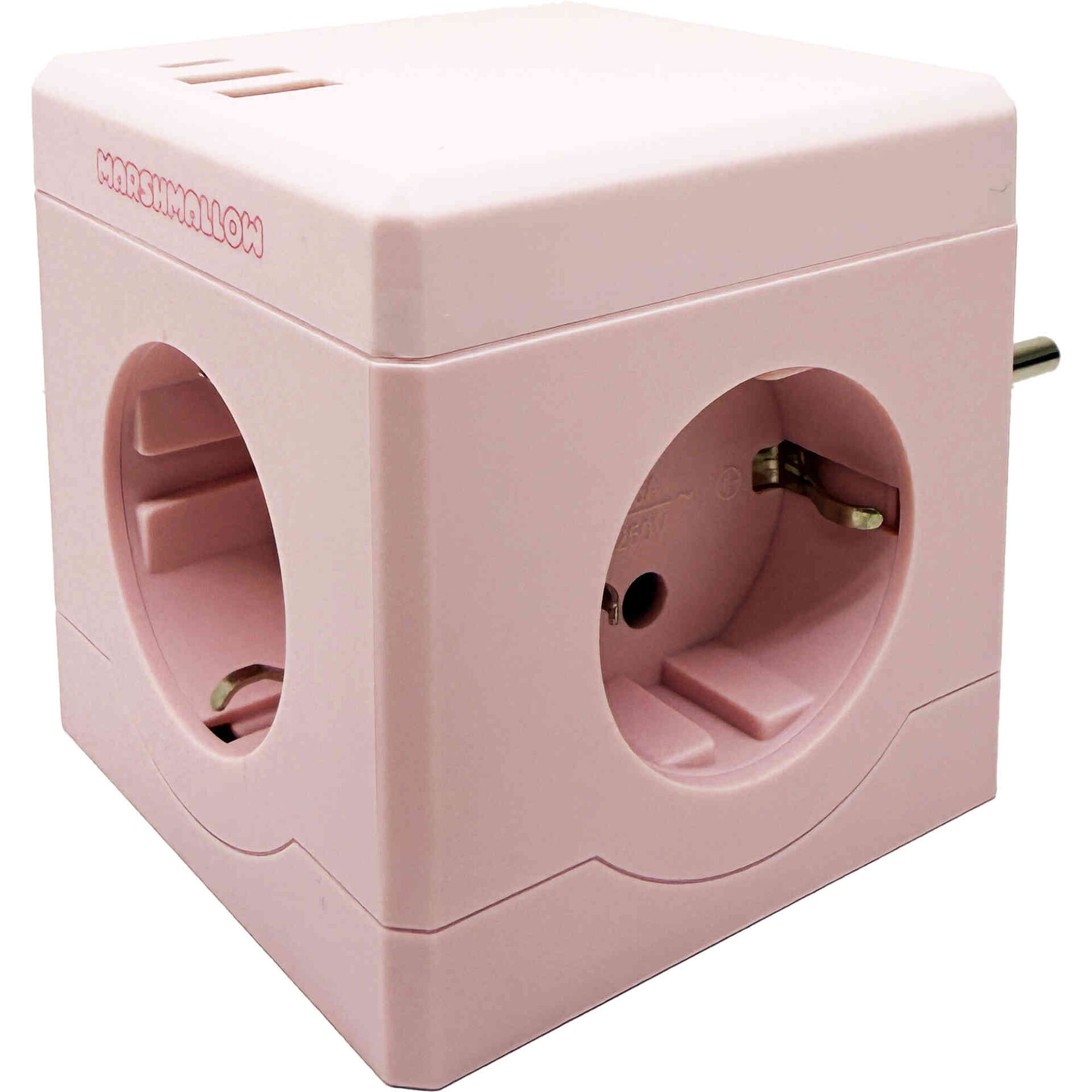 Ficha com 3 Tomadas 1 USB e 1 Type C Rosa Ficha com 3 Tomadas 1 USB e 1 Type C Rosa