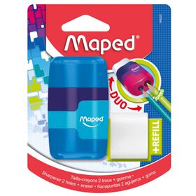 Afia Dupla com Depósito e Borracha Connect Duo Color (várias cores)