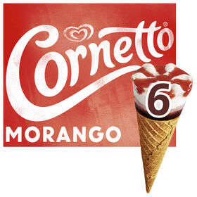 Gelado Cone Morango 6 unidades