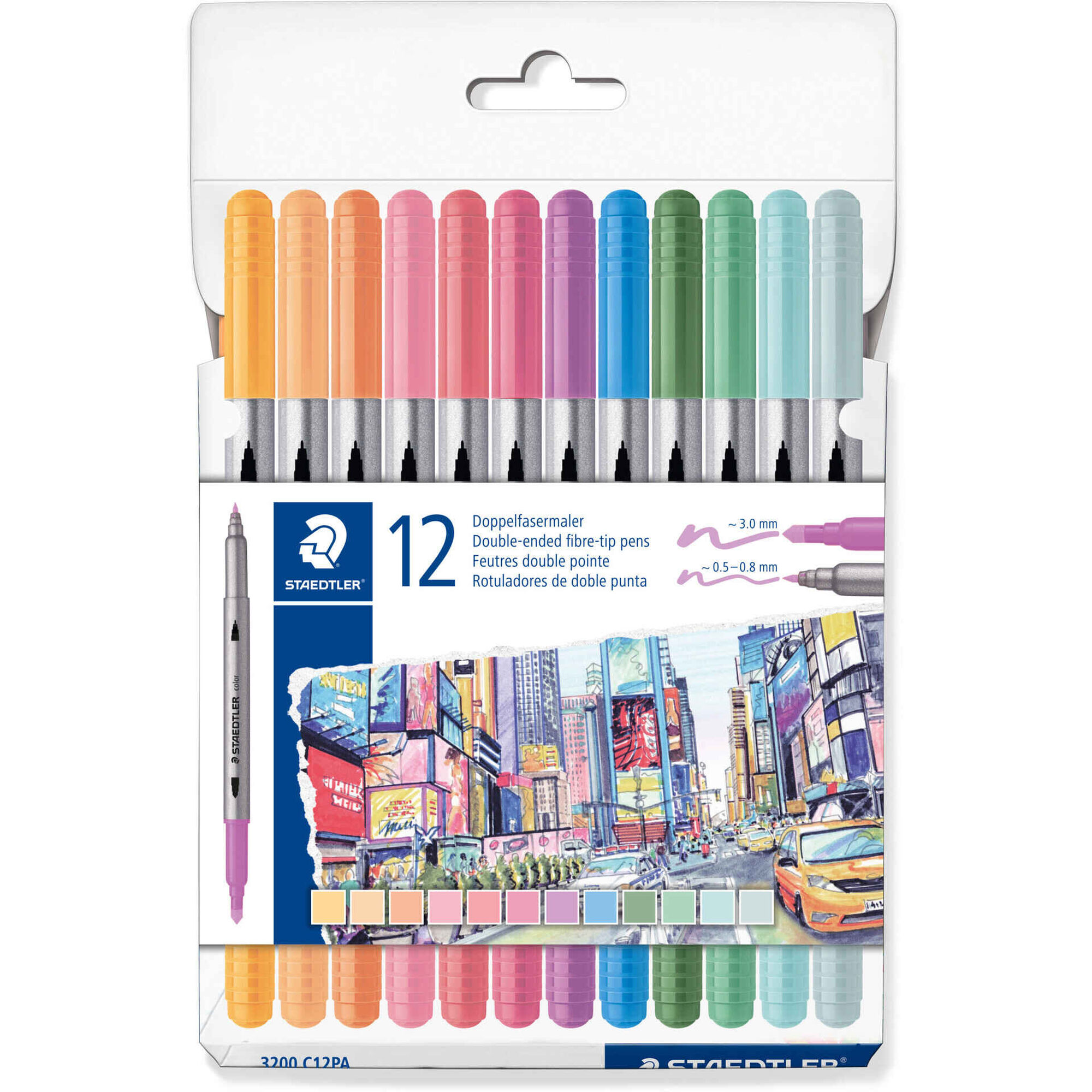 Marcadores de Colorir Ponta Dupla Pastel