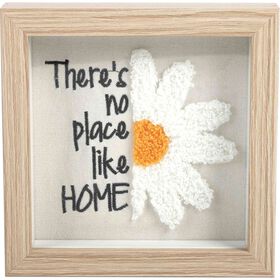 Quadro 15x15cm Bordado Malmequer