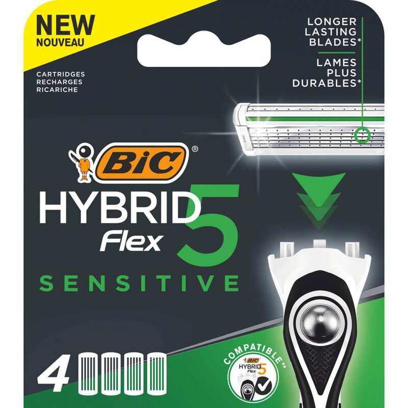 Recarga de Lâminas Hybrid Flex 5 Sensitive Bic