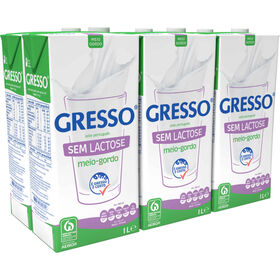 Leite UHT  Meio Gordo sem Lactose Gresso