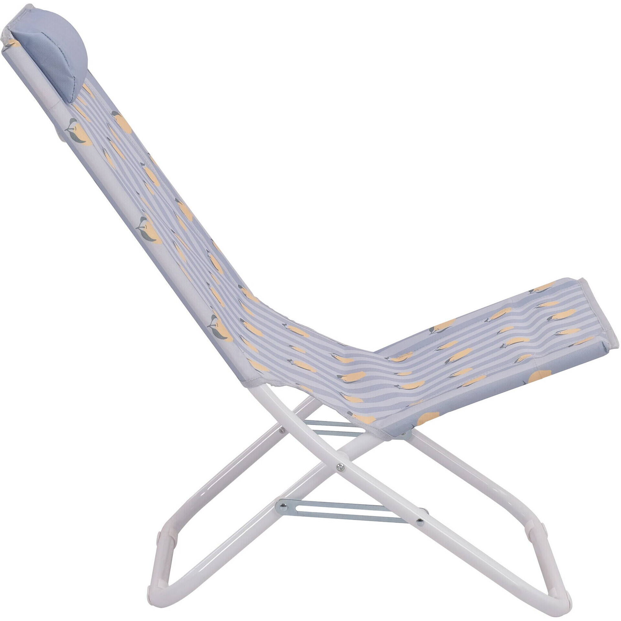 Cadeira Relax com Almofada Azul com Lim&otilde;es Candy Stripes Kasa
