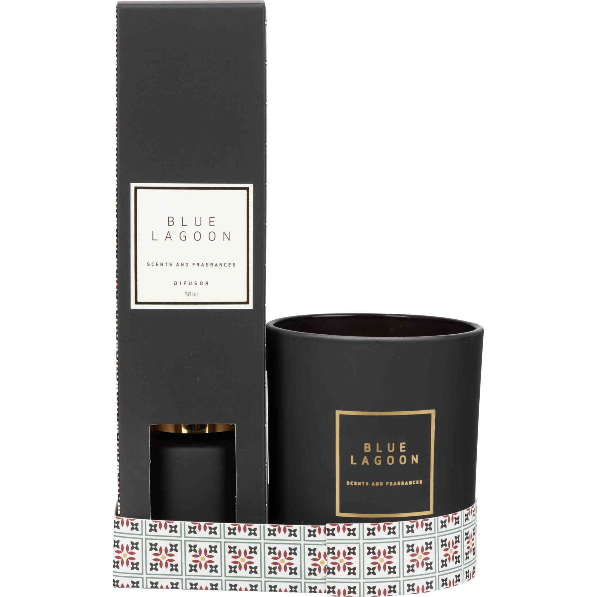 Conjunto Vela em Copo 165g e Ambientador Sticks Perfumados 50ml