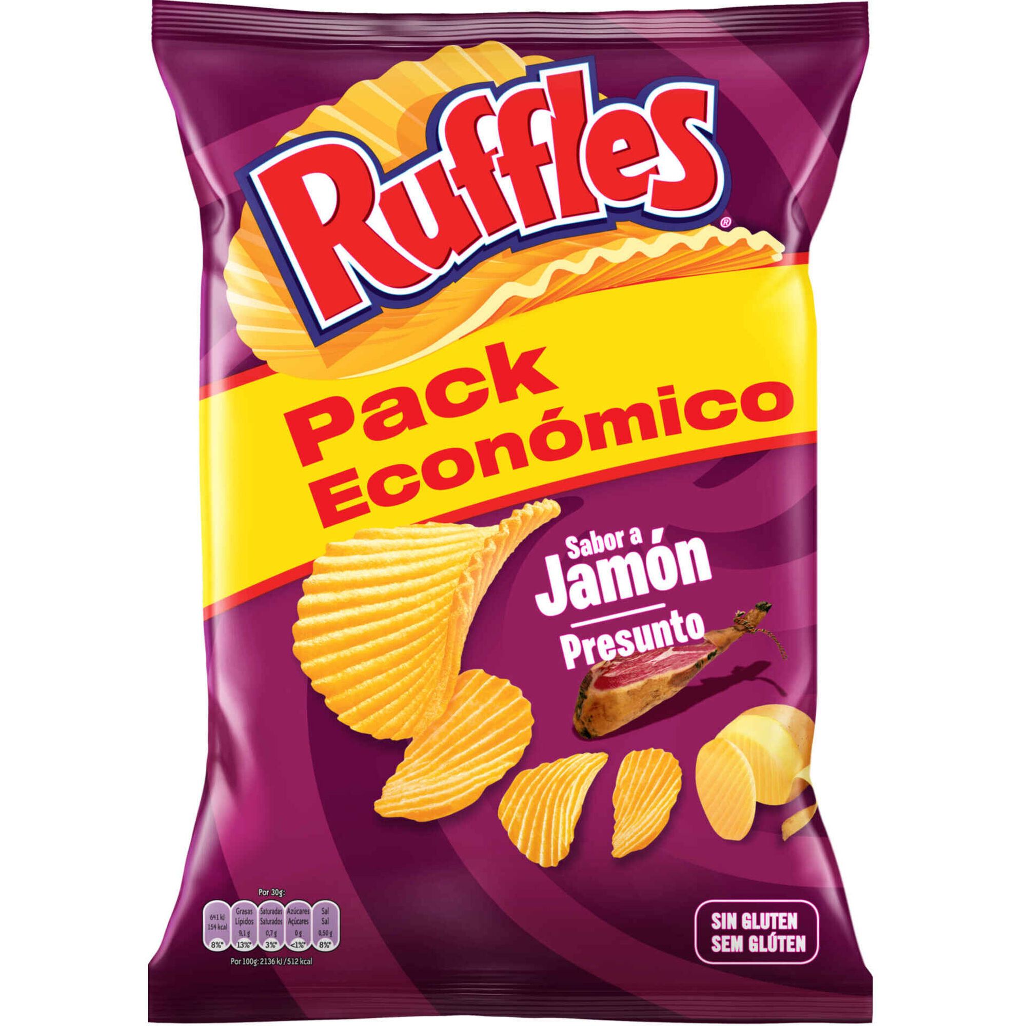 Batata Frita Ondulada Sabor a Presunto
