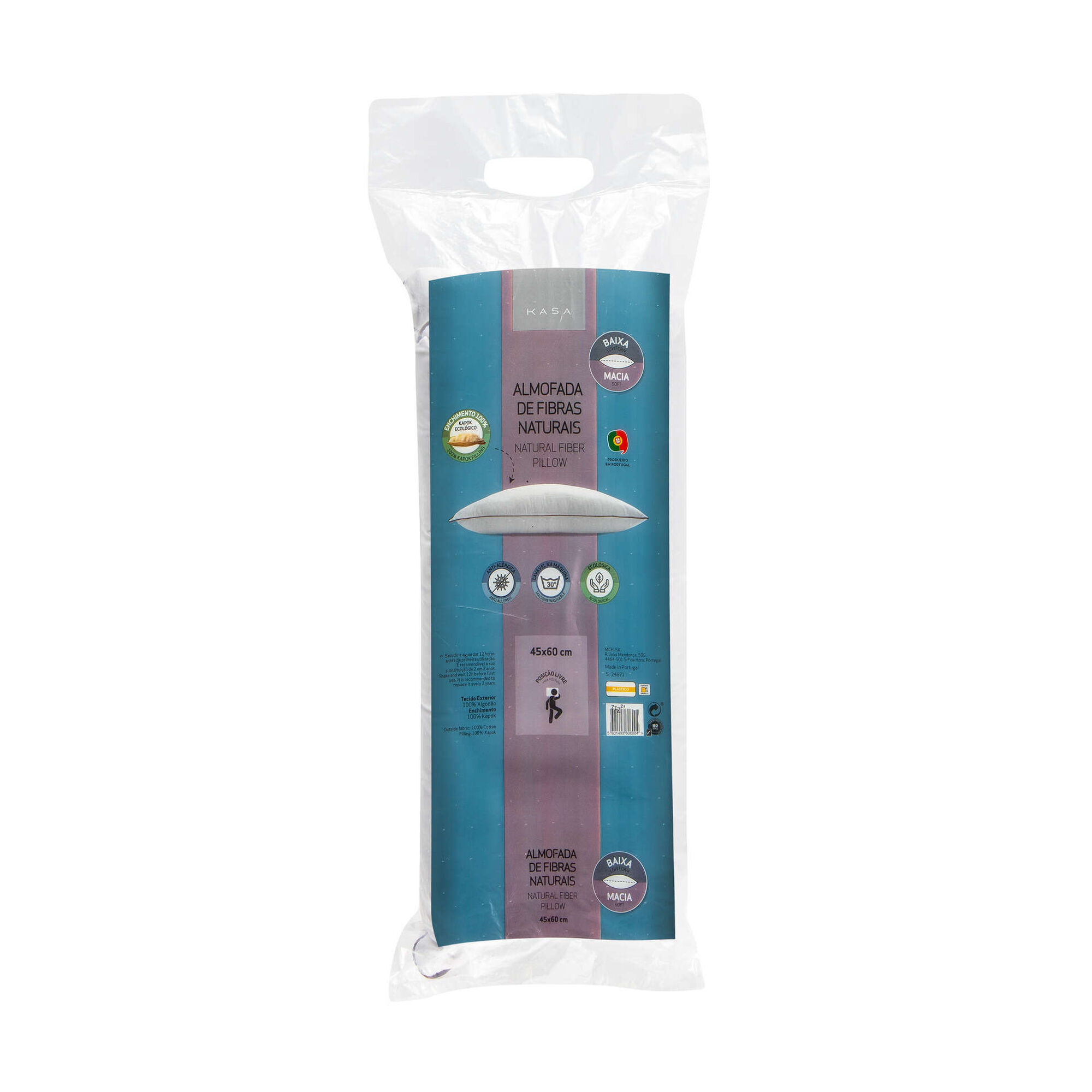 Almofada Fibra Natural Kapok 45x60cm