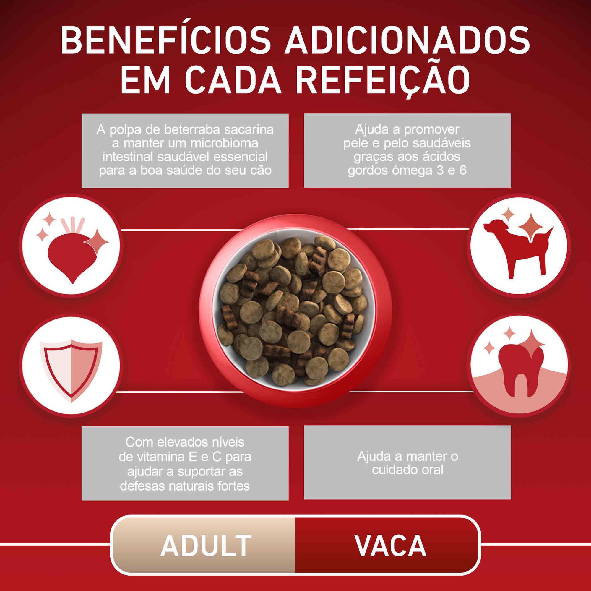 Ração para Cão Adulto Médio e Máxi Vaca