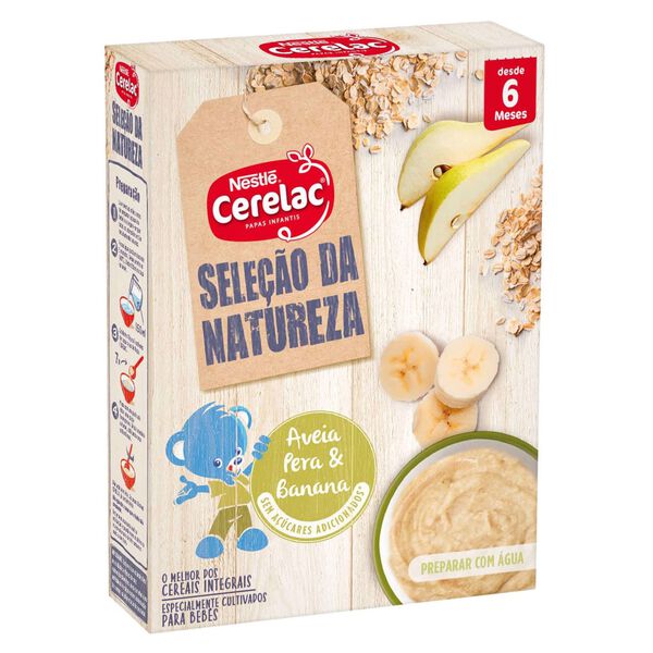 Papa Infantil Láctea Aveia, Pera e Banana Seleção da Natureza +6M Cerelac