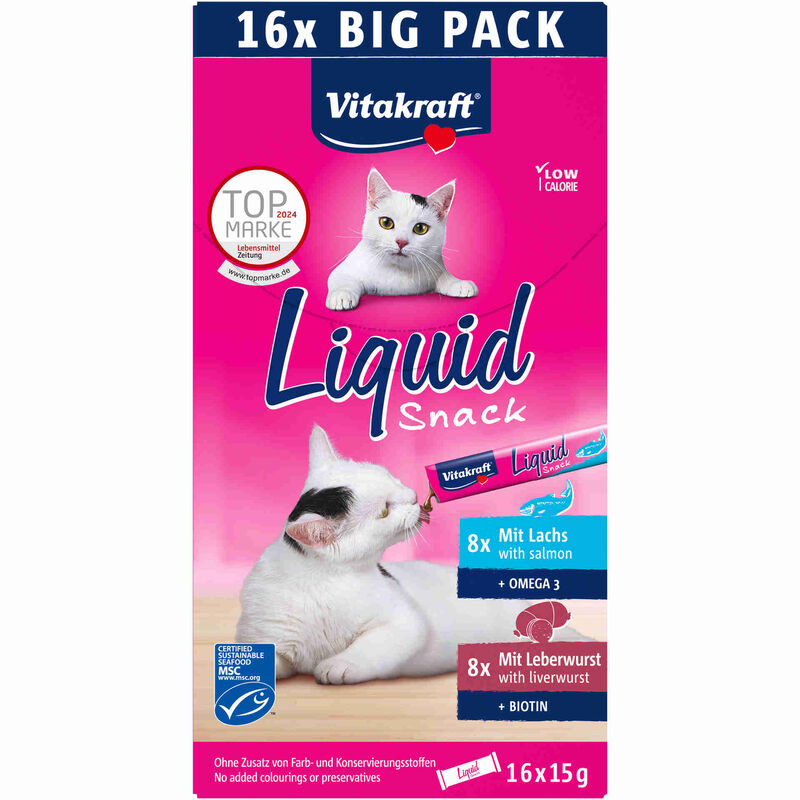 Snack para Gato Líquido Salmão e Paté de Fígado Vitakraft