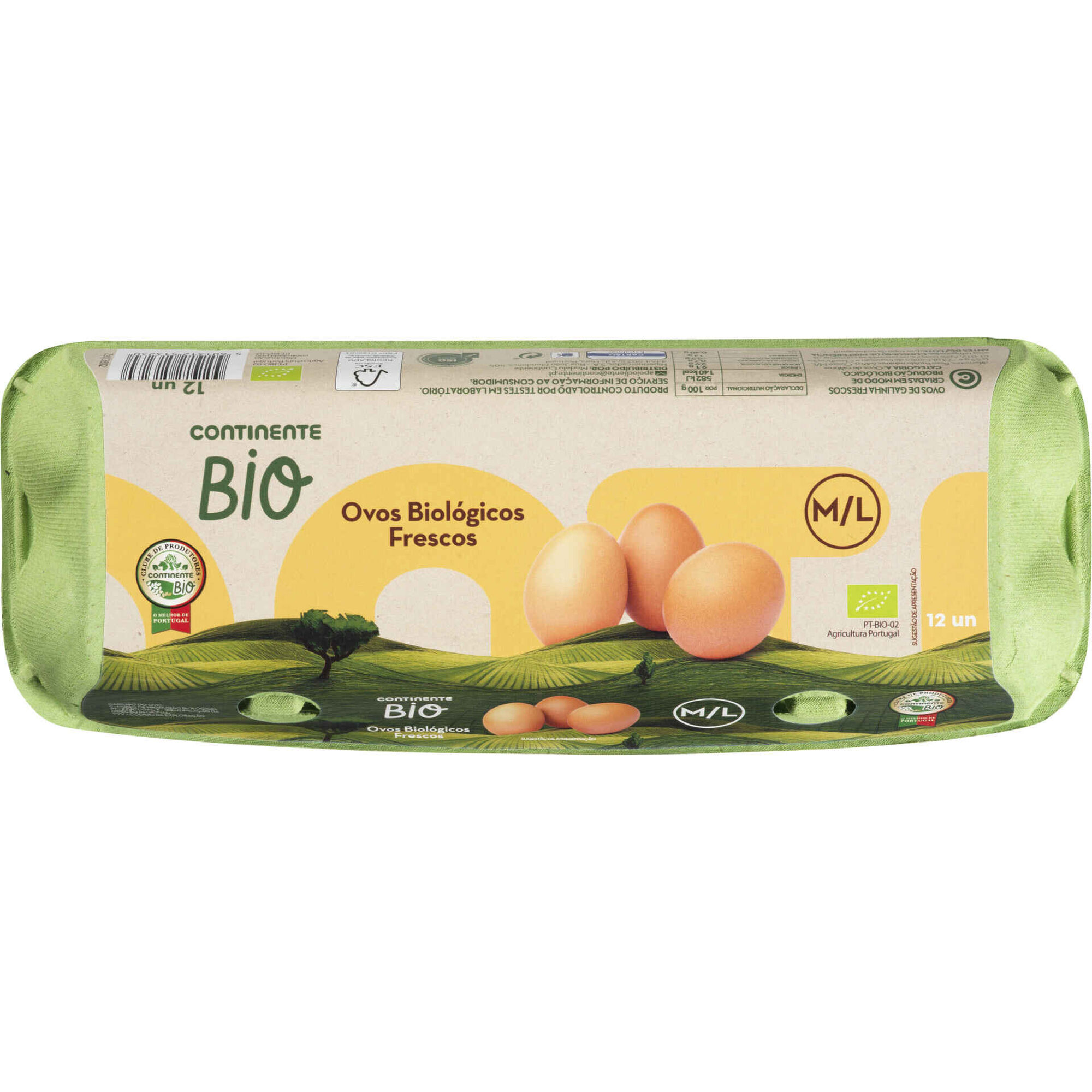 Ovos Biol&oacute;gicos Frescos Classe M/L Continente Bio
