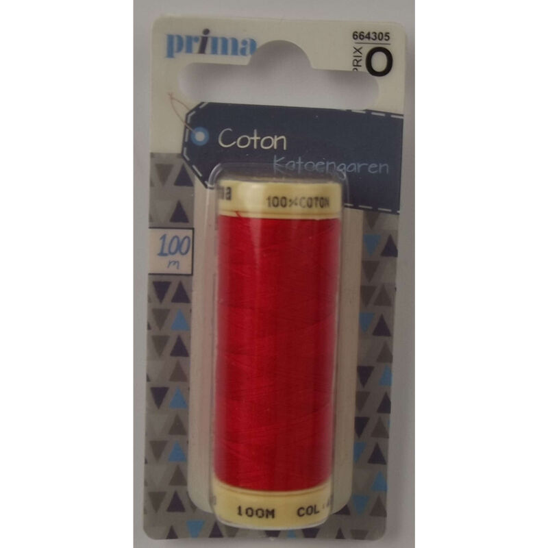 Linha Algodão Médio 100m Vermelho Prima