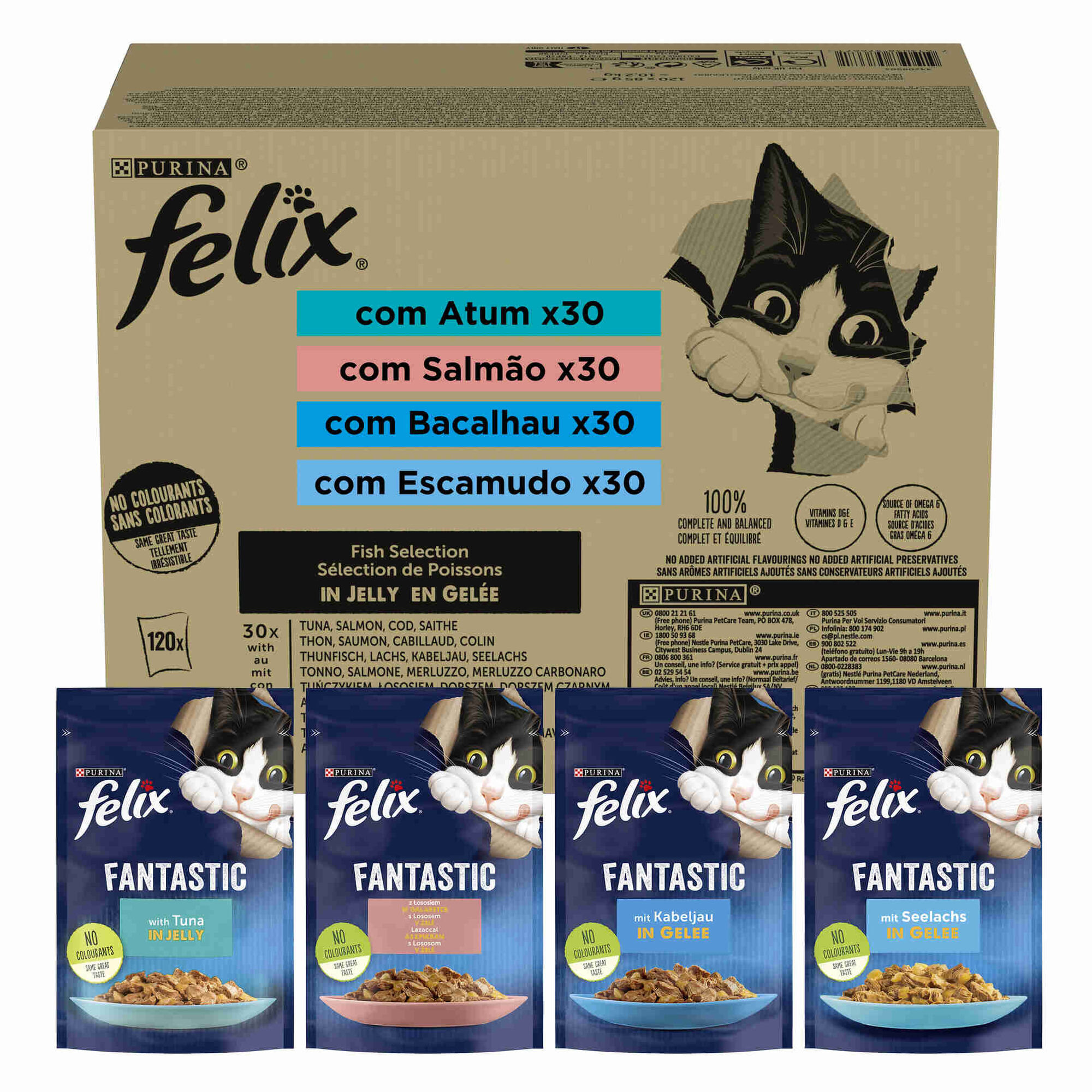 Comida H&uacute;mida para Gato Adulto Fantastic Purina Felix