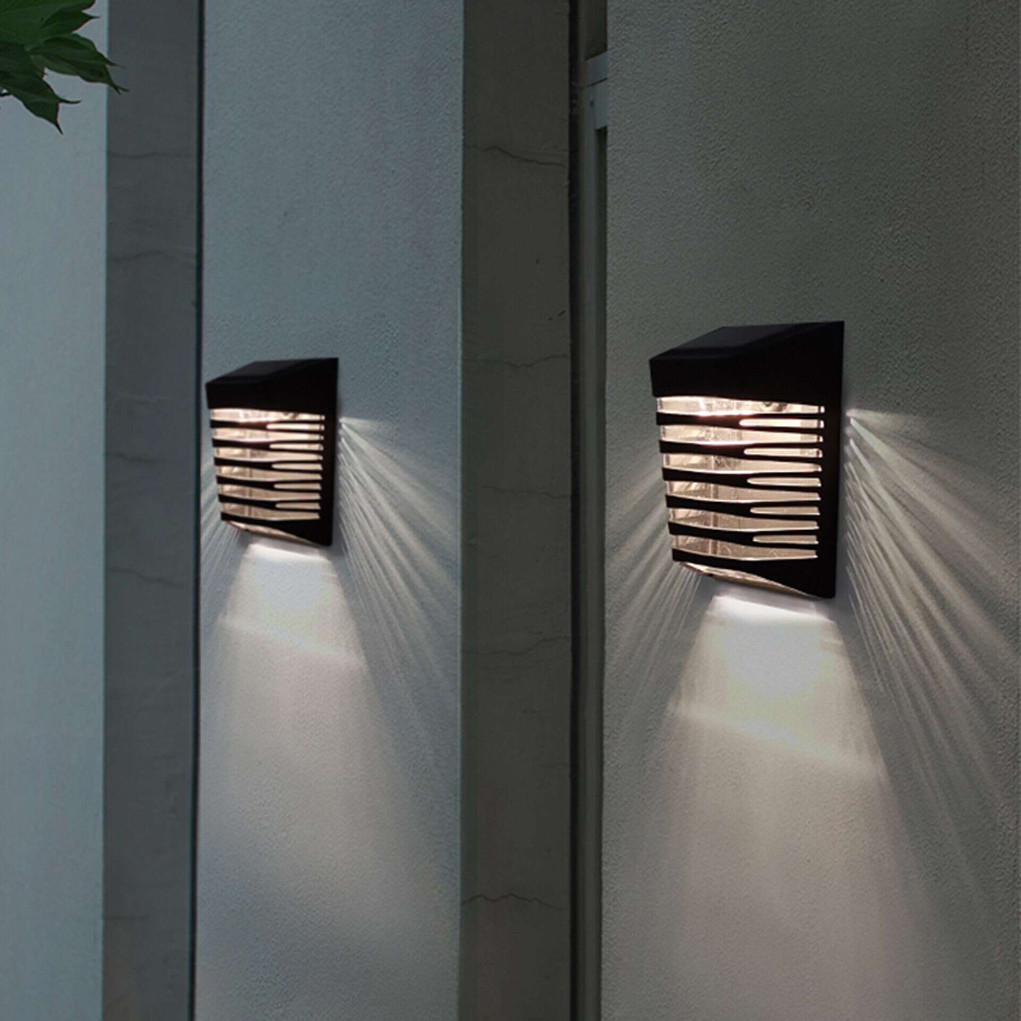 Candeeiro de Parede Solar 4 LEDs Preto Boost