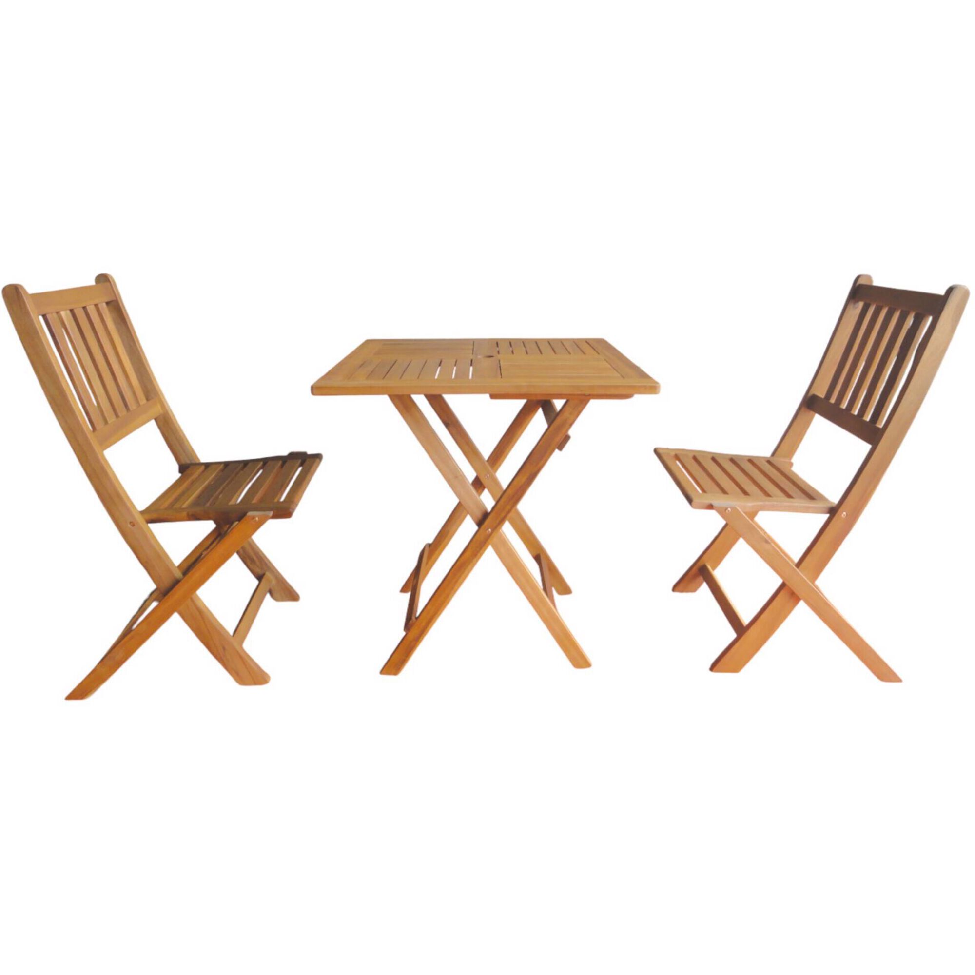 Conjunto Jardim 2 Lugares Madeira Ac&aacute;cia Kasa