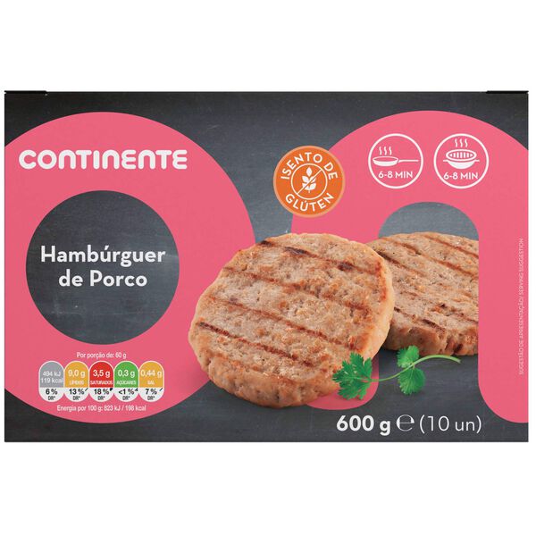 Hambúrguer de Porco Continente