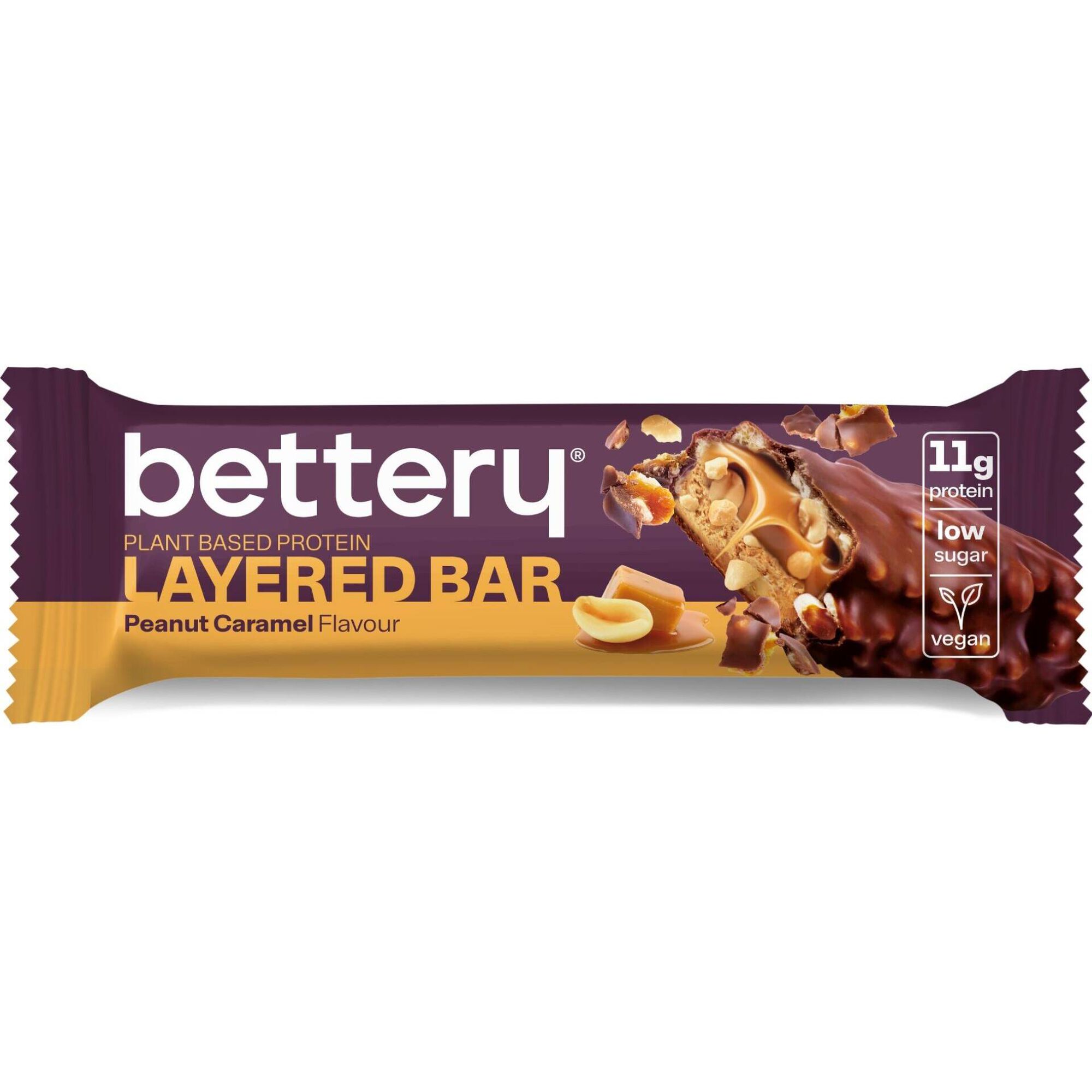 Barra Prote&iacute;na Vegetal Amendoim e Caramelo Bettery