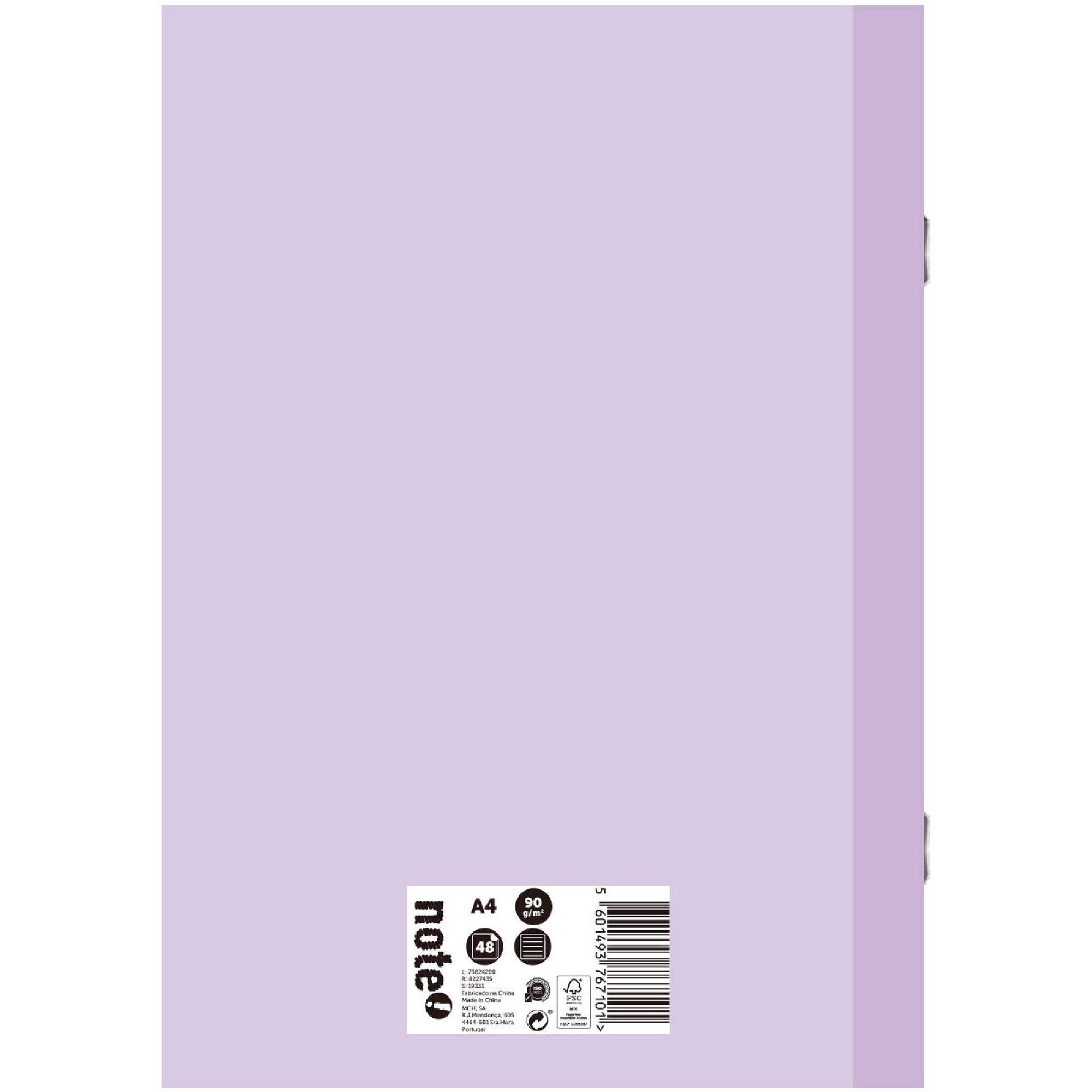 Caderno Agrafado A4 Pautado Pastel (várias cores)