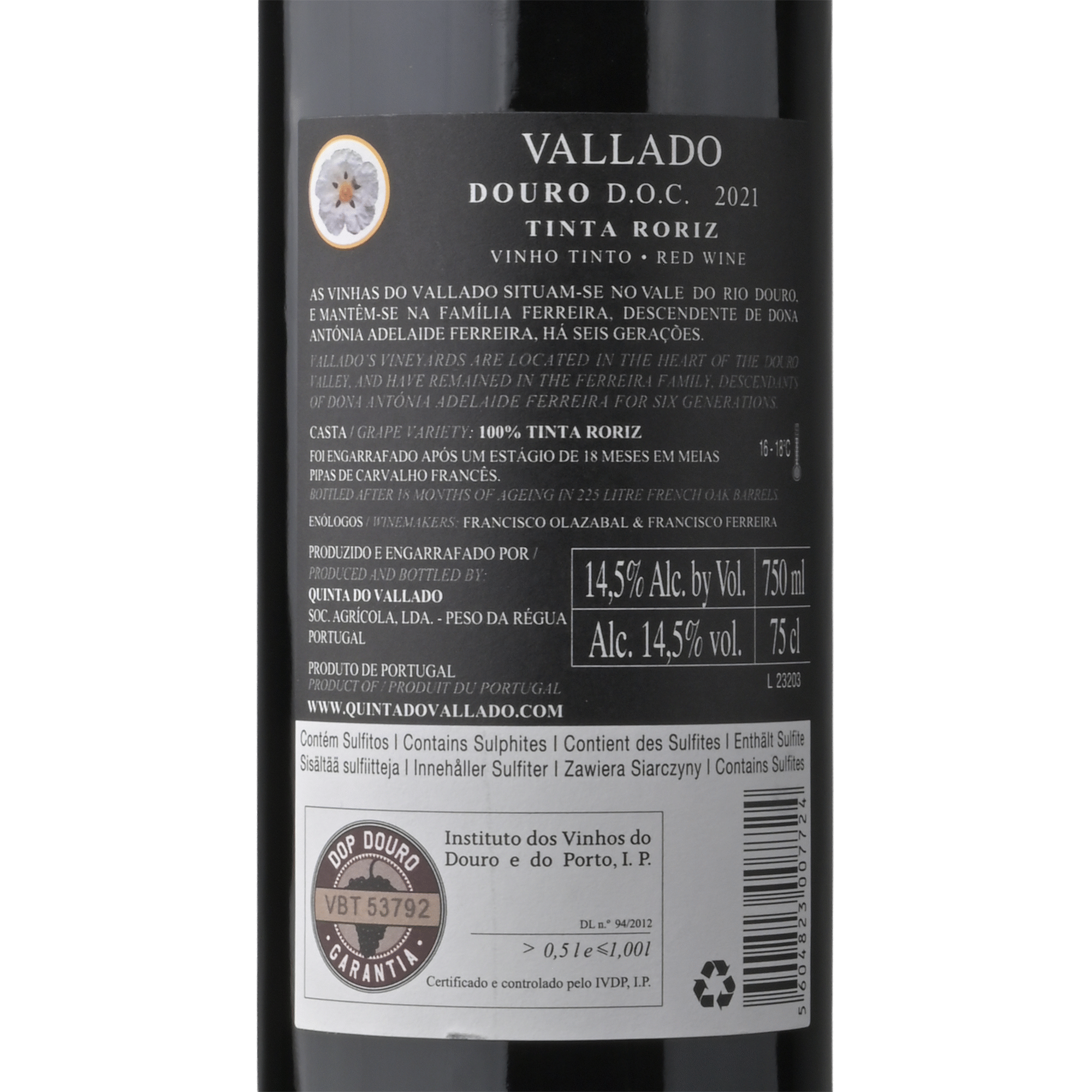 Vallado Tinta Roriz Douro Vinho Tinto