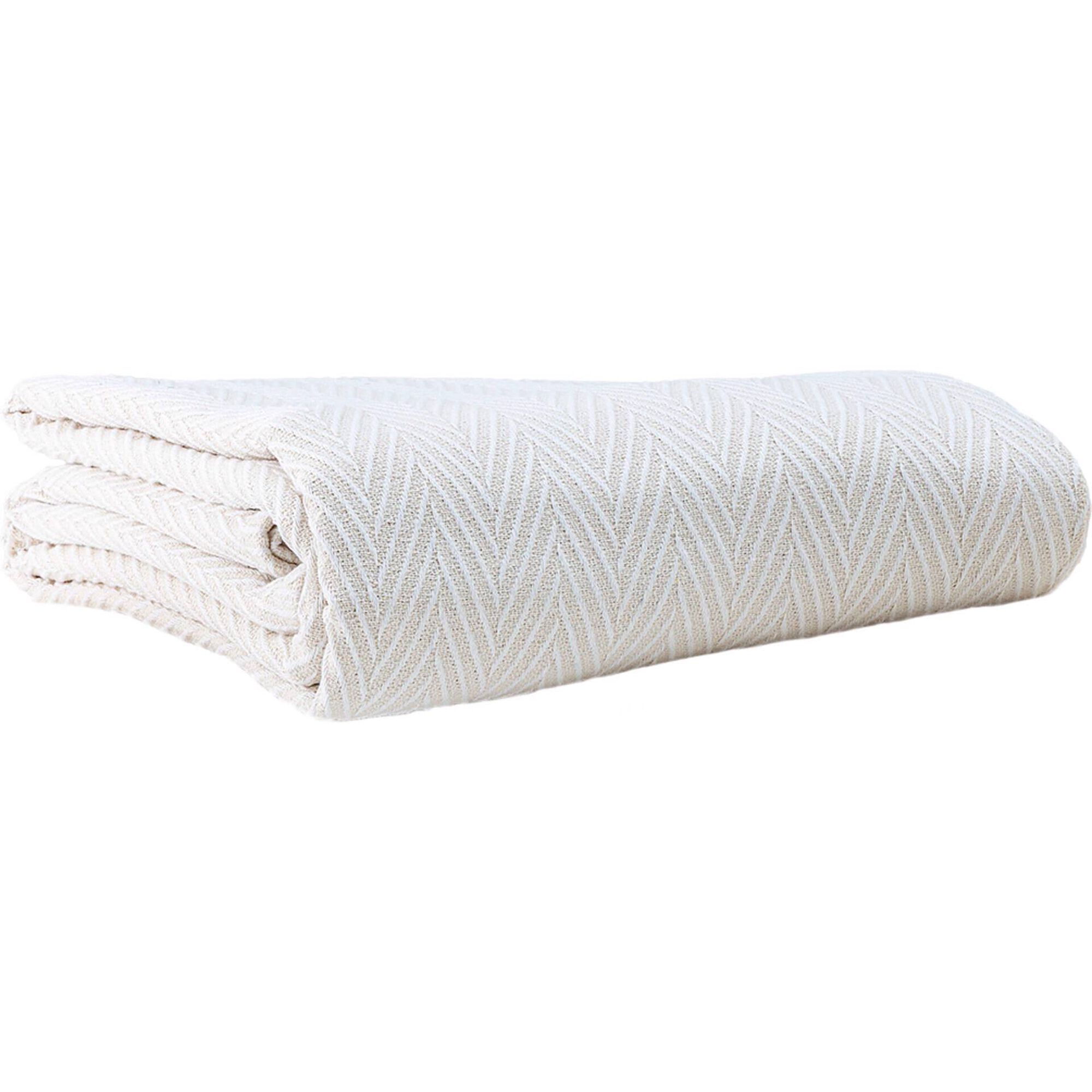 Colcha Jacquard ZigZag Bege Kasa