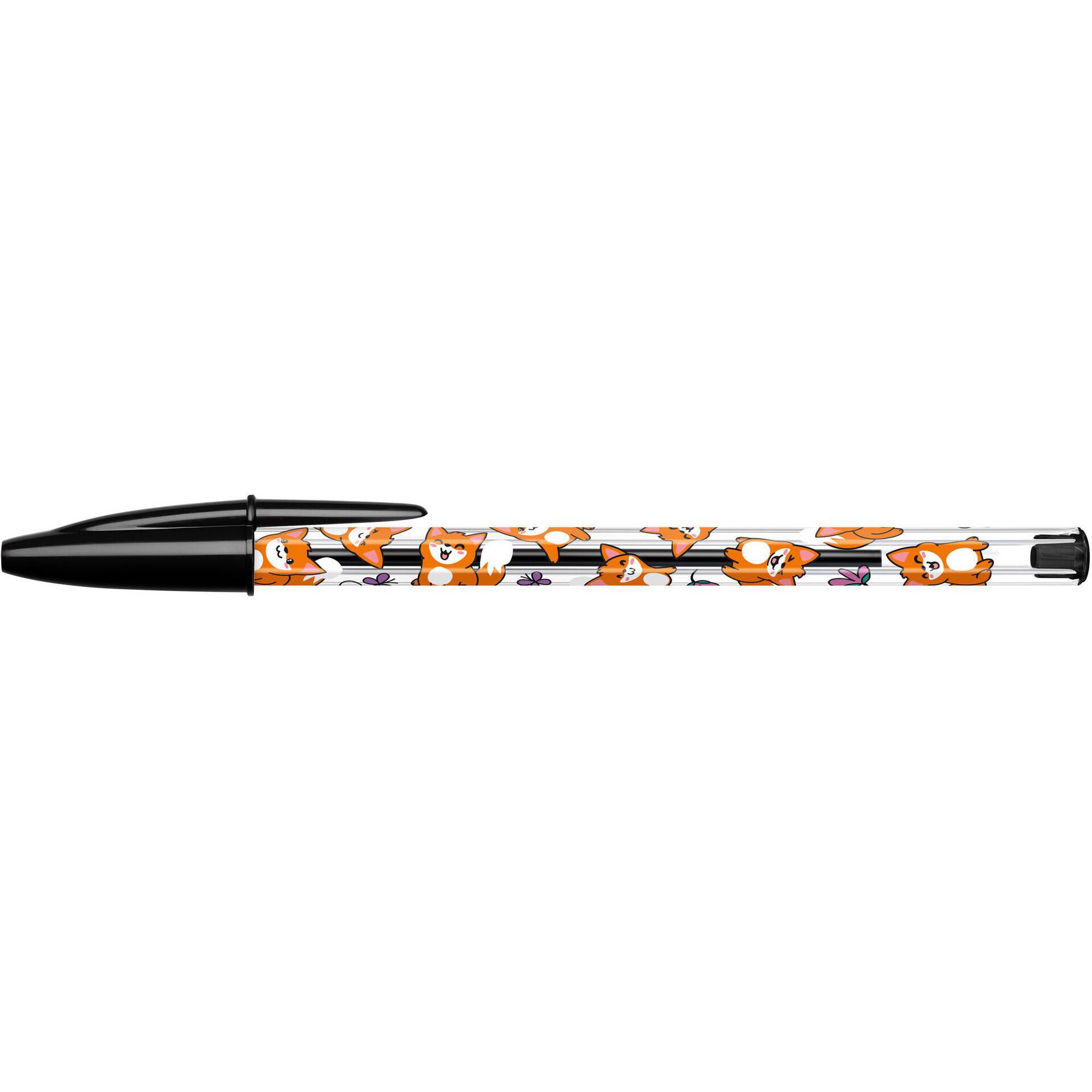 Esferogr&aacute;fica Cristal Decor Kawaii de Tinta Preta Bic