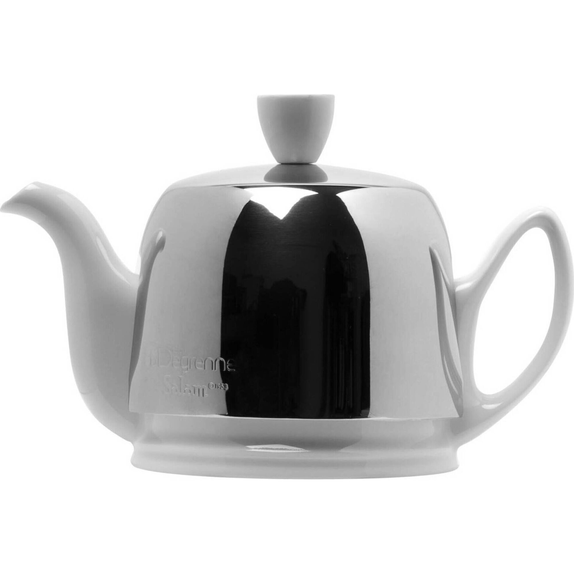 Bule de Ch&aacute; de Porcelana Branco Salam Classique Guy Degrenne