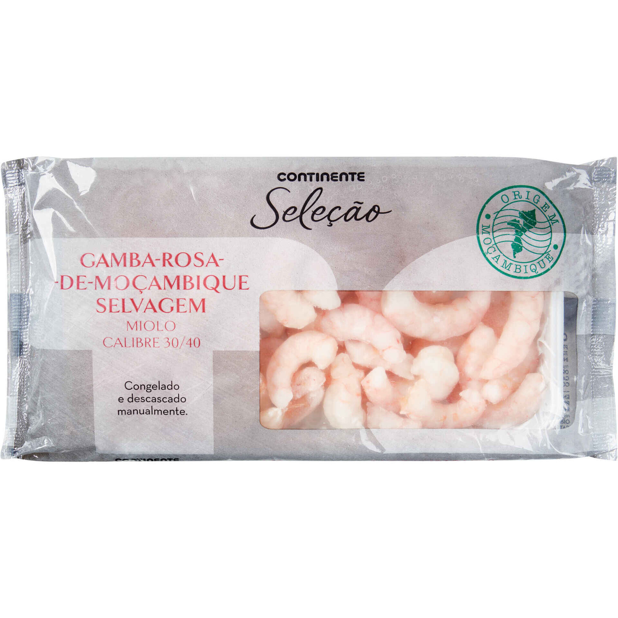 Miolo de Gamba Rosa Selvagem de Moçambique 30/40 Congelado